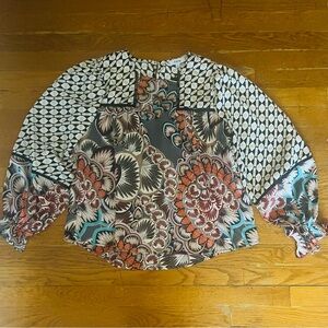 Fate Multicolor Geometric and Floral Blouse